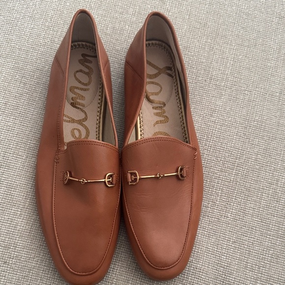 Sam Edelman Tan Loafers with Gold Accent - Picture 2 of 5